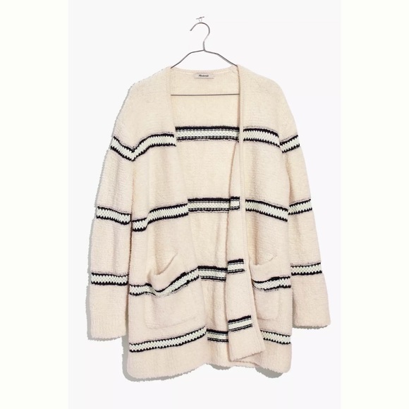 Madewell / Striped Bouclé Cardigan Sweater - Picture 3 of 8